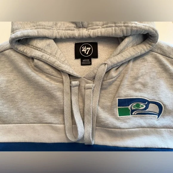 ‘47 Heather Gray Seattle Seahawks Warren Pullover Hoodie - Picture 5 of 6